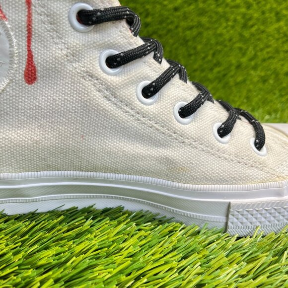 Converse Chuck Taylor  All Star Boys Size 6Y White Red Athletic Shoes Sneakers - Picture 2 of 11